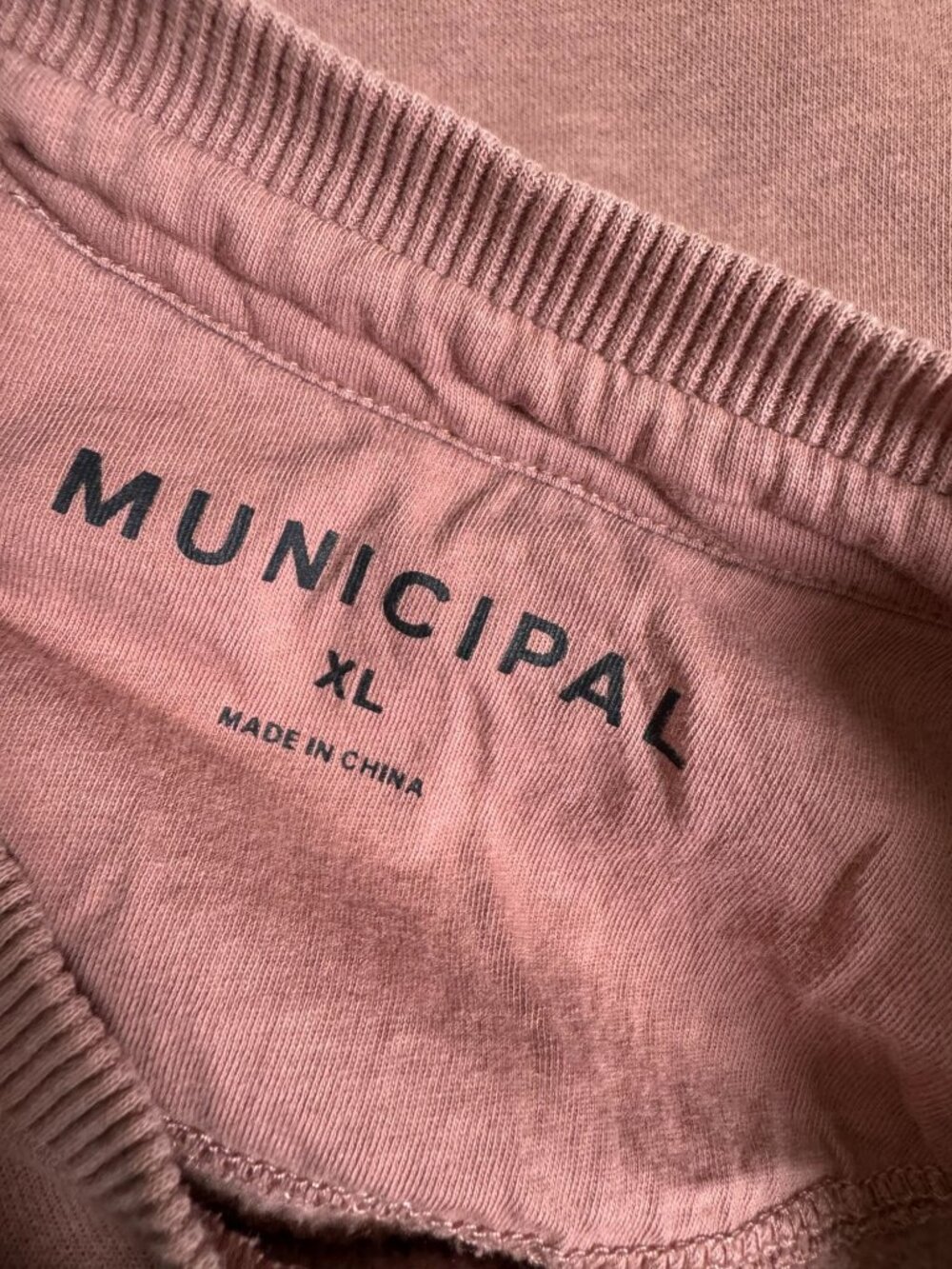 Municipal Mauve Pink Crewneck Sweatshirt Men size XL Cotton Blend Athleisure - Picture 3 of 12